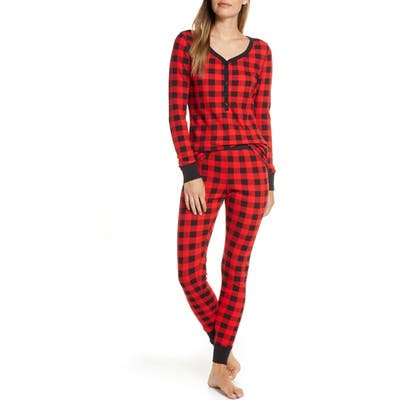 Plus Size Nordstrom Thermal Pajamas, Red