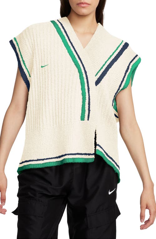 Sportswear Collection Stripe Trim Sweater Vest in Sail/Obsidian