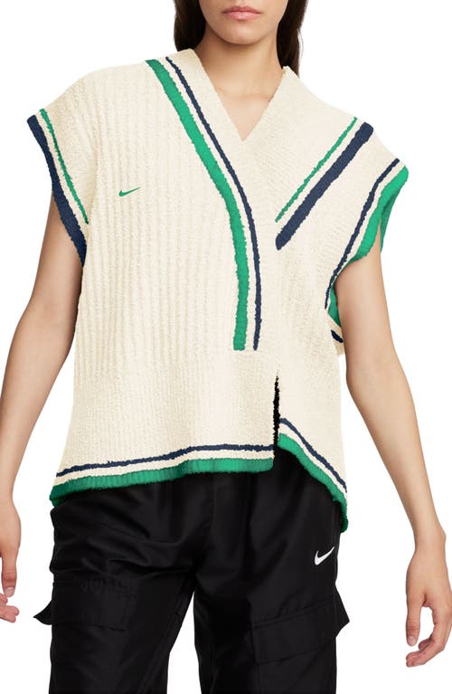 Shop Nike Sportswear Collection Stripe Trim Sweater Vest In Sail/obsidian