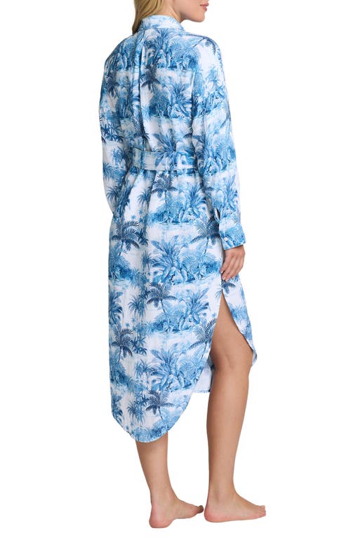 Shop Tommy Bahama St. Lucia Toile Long Sleeve Shirtdress In Indigo Tide