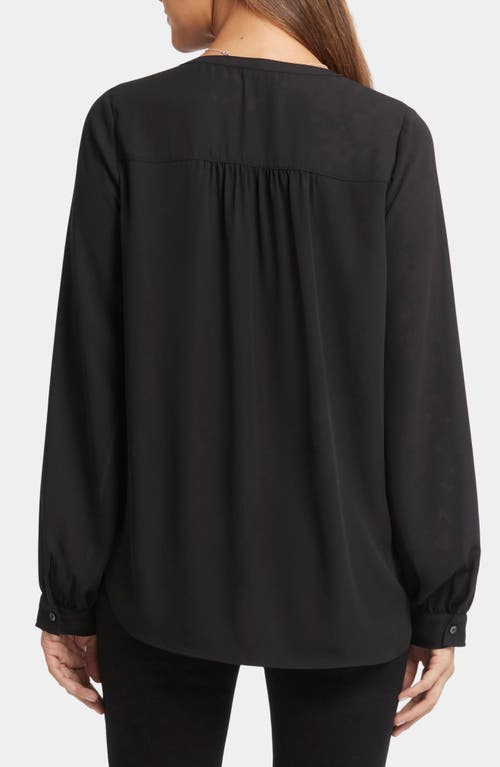 Shop Nydj Simone Popover Blouse In Black