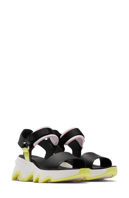 Shop Sorel Kinetic™ Y-strap Sandal In Black/radiation
