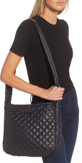 MZ Wallace Parker Deluxe Quilted Nylon Crossbody Bag Black