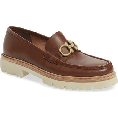 Salvatore Ferragamo Bleecker Reversible Bit Lugged Loafer, Brown
