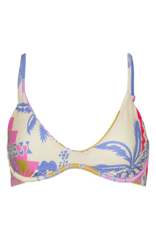 Maaji Periwinkle Palms Irene Reversible Underwire Bikini Top In Beige