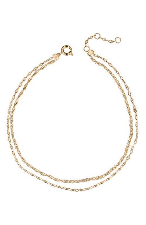 Florence Draped Double Chain Anklet in Gold