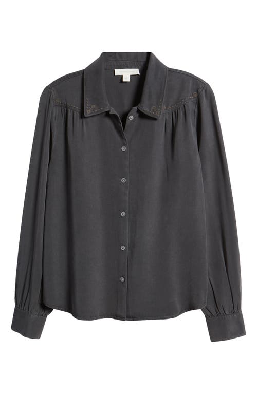 Shop Treasure & Bond Embroidered Button-up Shirt In Grey Pavement