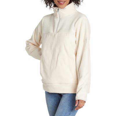 Billabong Boundary Fleece Quarter Zip Pullover, White