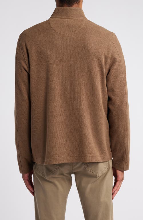 Shop Johnston & Murphy Faux Suede Panel Knit Jacket In Camel