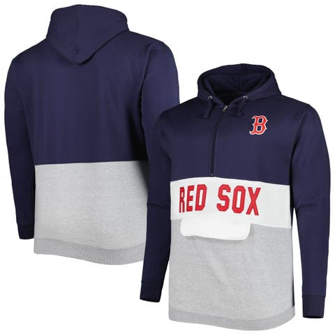 Refried Apparel White/Navy Boston Red Sox Cropped Pullover Hoodie