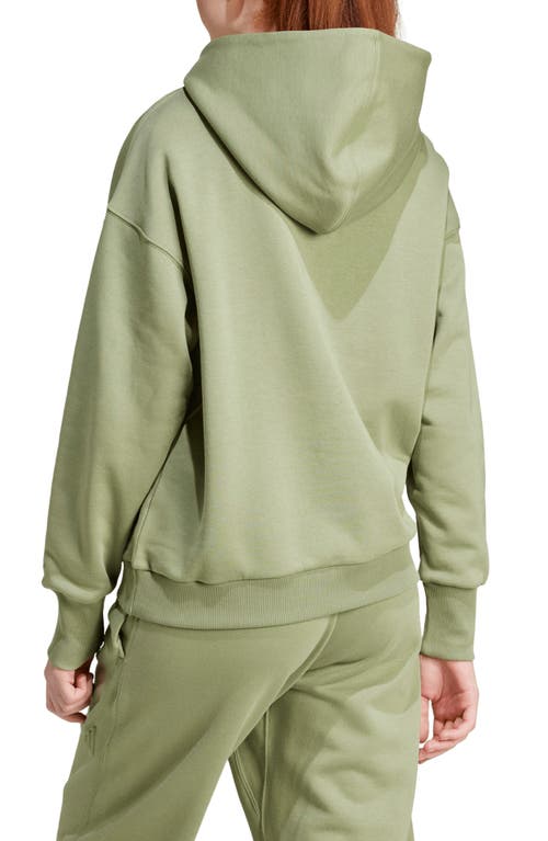 Shop Adidas Originals Adidas Oversize Fleece Hoodie In Tent Green