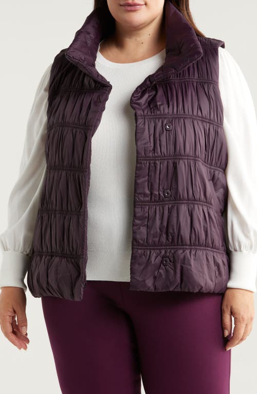 Shop Eileen Fisher Ruched High Collar Vest In Violet