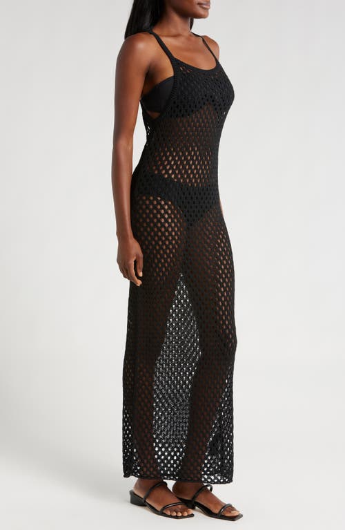 Shop Sweaty Betty Beachside Crochet Cover-up Dress In Black