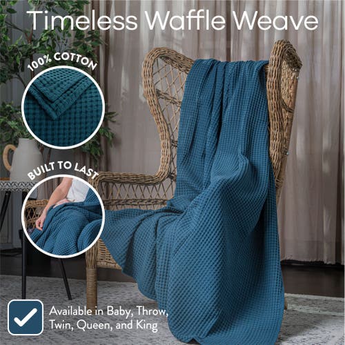 Comfy Cubs Adult Waffle Blanket In Neptune
