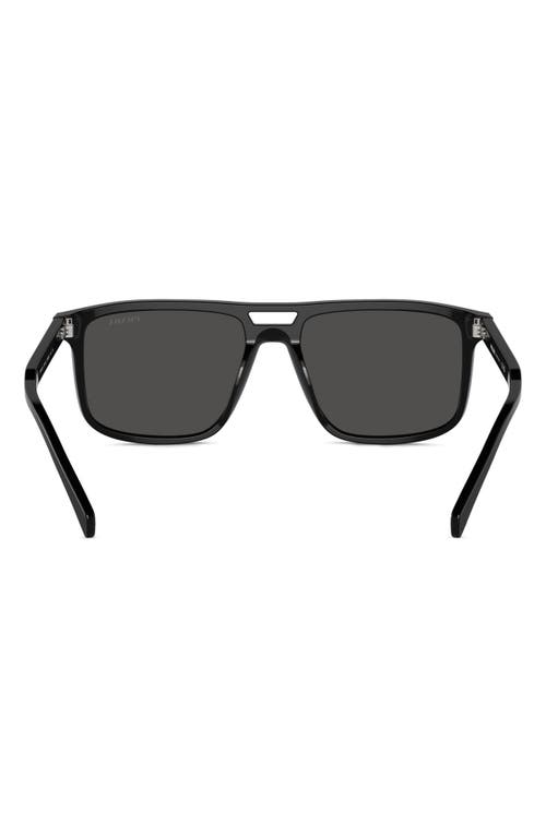 Shop Prada 58mm Rectangular Sunglasses In Black/grey