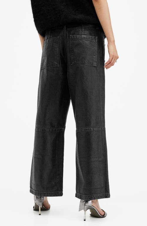 Shop Allsaints Tay Straight Leg Carpenter Jeans In Black