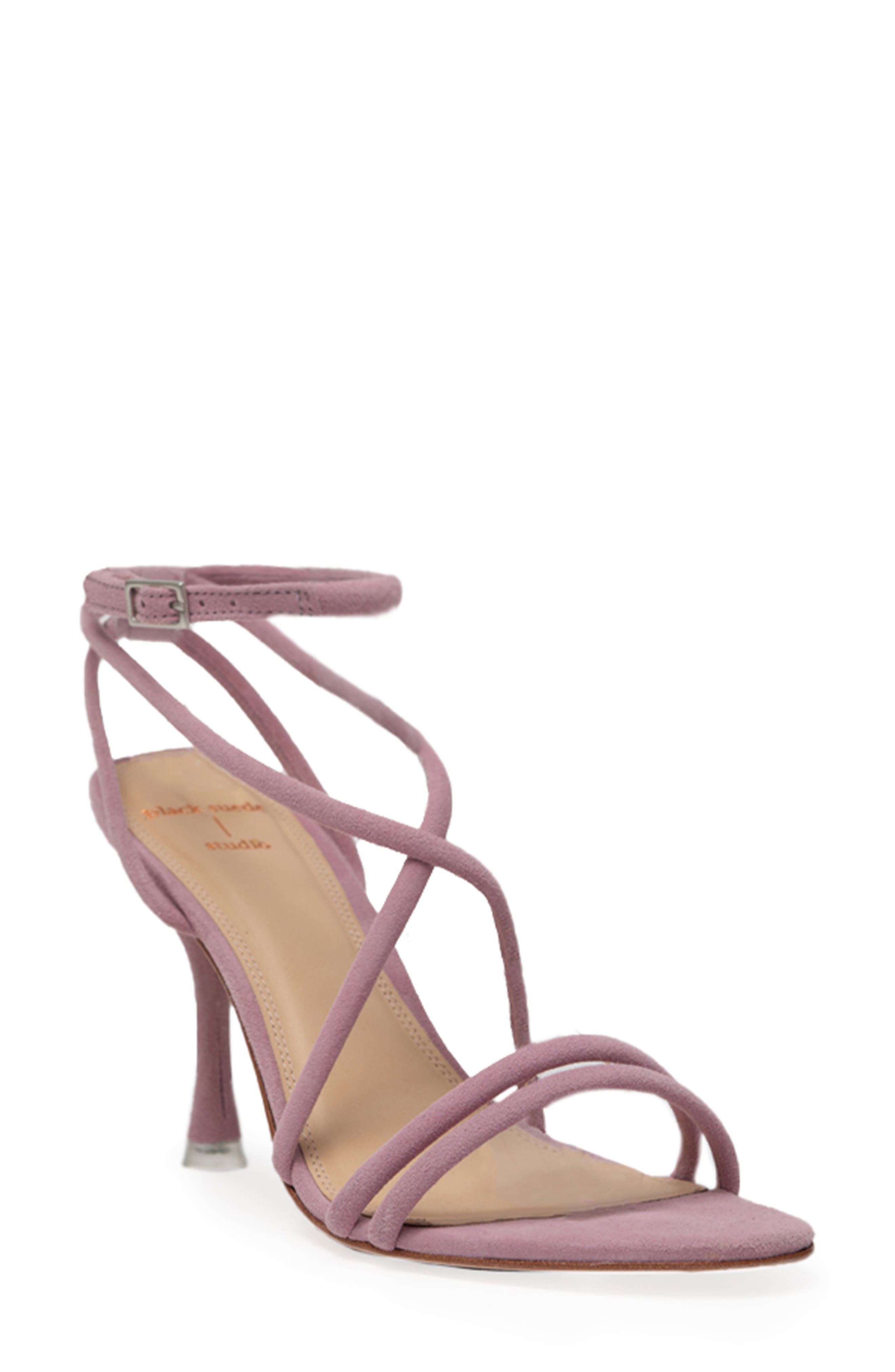 purple heels with ankle strap