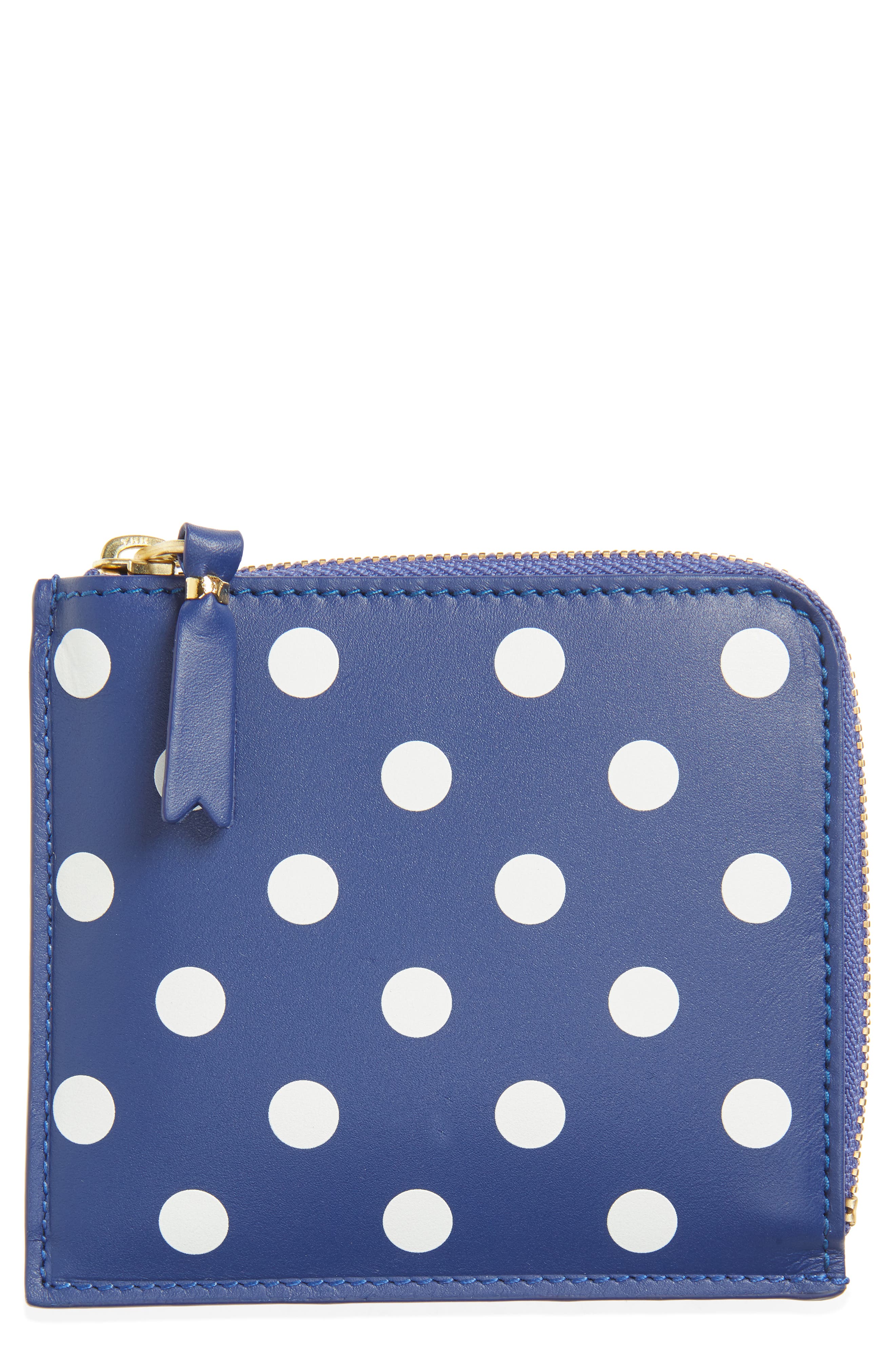 comme des garcons half zip wallet blue