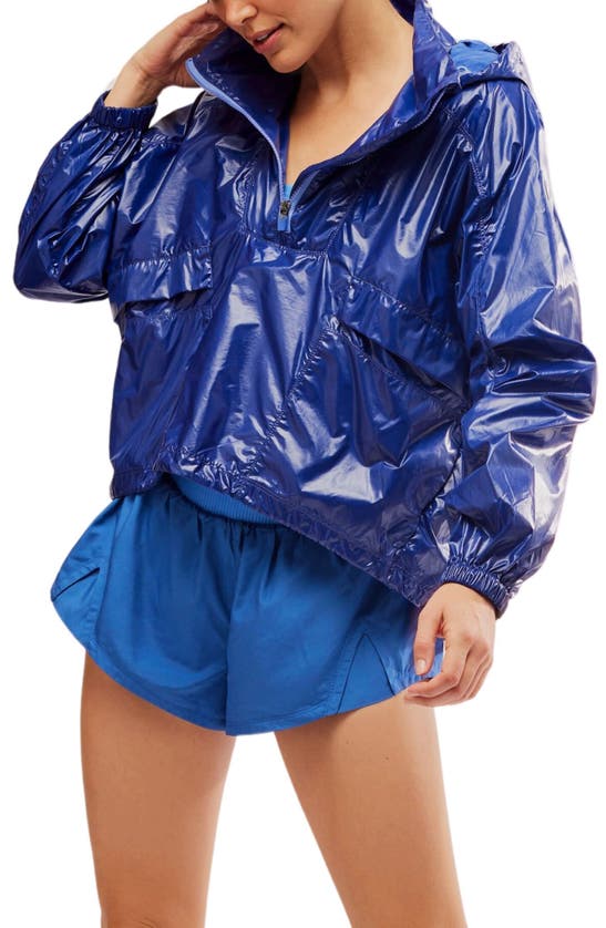 Shop Fp Movement Free People  Spring Showers Water Resistant Packable Rain Jacket In Atlantic