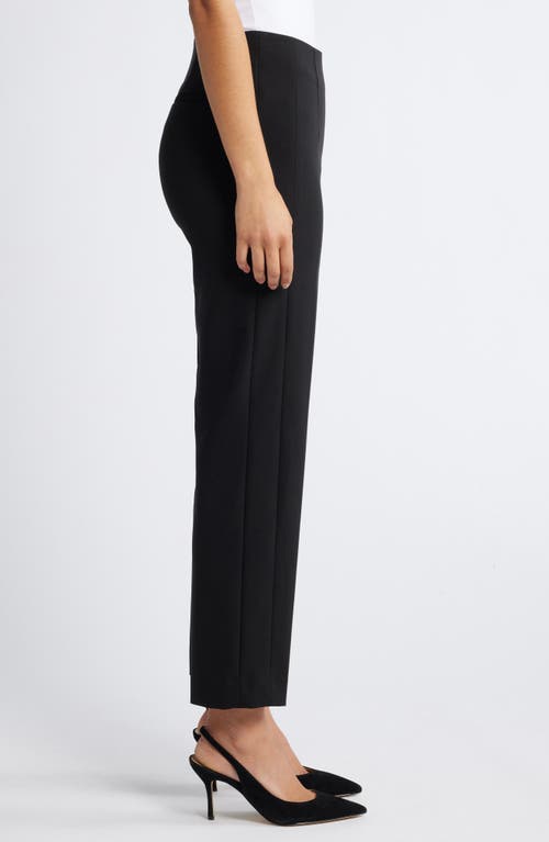 Shop Anne Klein Hollywood Waist Side Zip Straight Leg Pants In Anne Black