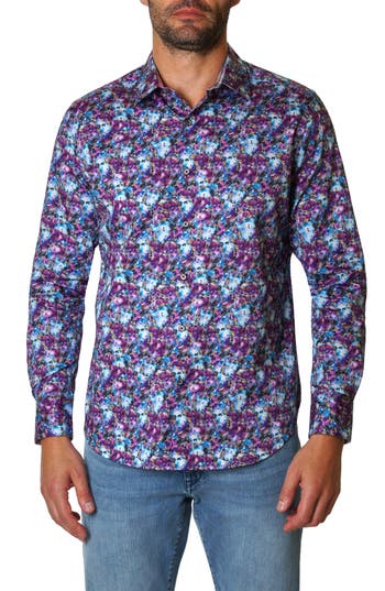 ROBERT GRAHAM ROBERT GRAHAM WITT ABSTRACT PRINT BUTTON-UP SHIRT