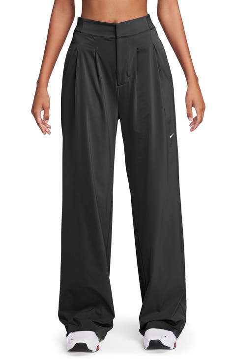 Women's Nike Sportswear Essential High-Waisted Open-Hem Quilted Pants -  Black/White