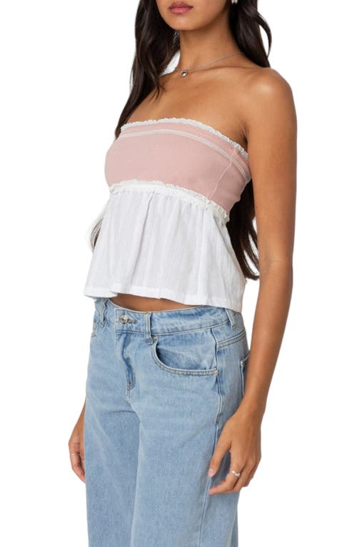 EDIKTED EDIKTED RENA RIB PEPLUM TUBE TOP