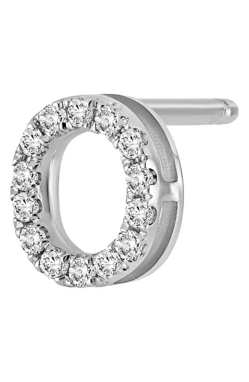 Bony Levy Single Initial Earring In White Gold/o