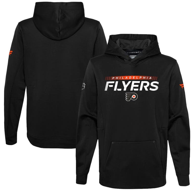 Fanatics Kids' Youth  Branded Black Philadelphia Flyers Authentic Pro Pullover Hoodie