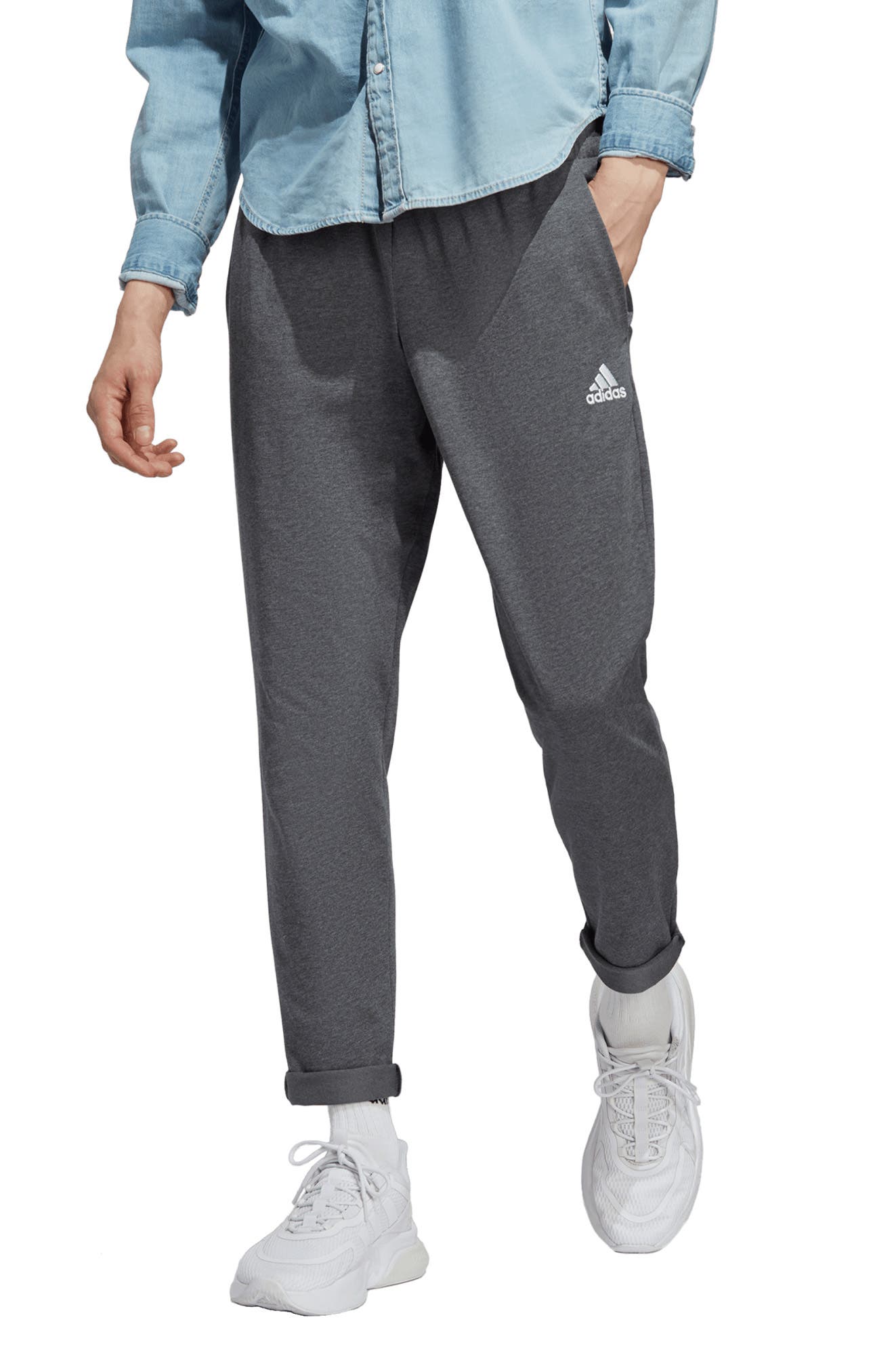 adidas originals jersey joggers in grey