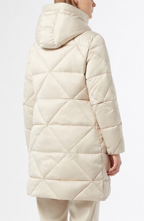 Shop Marina Rinaldi Kirsch Hooded Quilted Coat In Ivory