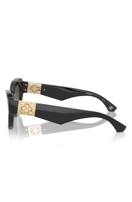 Shop Burberry 52mm Irregular Sunglasses In Black/ Dark Grey