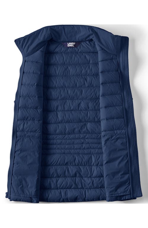 Shop Lands' End Wanderweight Packable Ultralight Down Vest In Deep Sea Navy