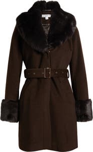MISTREASS Eco-Fur Collarless Coat