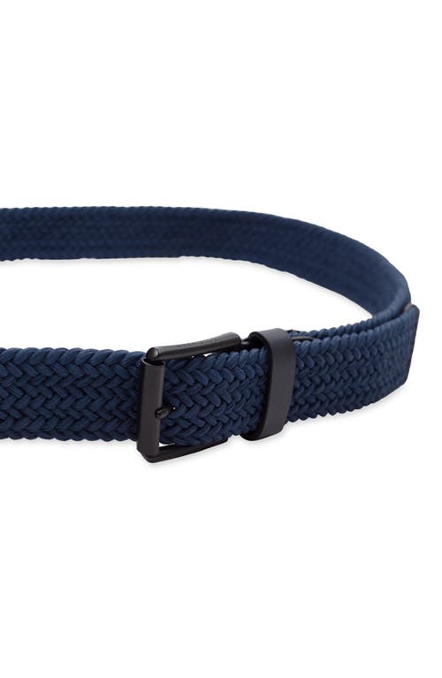 Cole Haan Tubular Stretch Web Belt In Navy