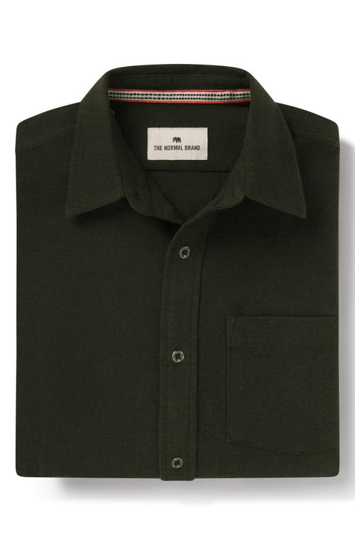 The Normal Brand Fairbanks Brushed Cotton Chamois Button-up Shirt In Alpine