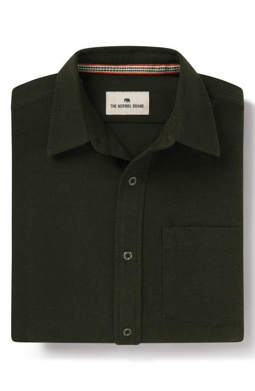 Shop The Normal Brand Fairbanks Brushed Cotton Chamois Button-up Shirt In Alpine