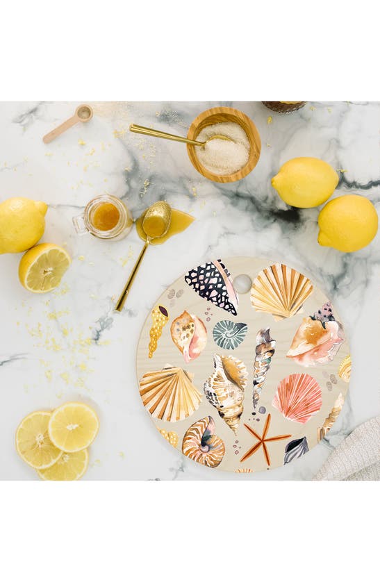 Deny Designs Sea Shells Sand Cutting Board In Beige