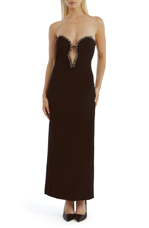 Shop Bardot Eleni Diamante Strapless Cocktail Dress In Black