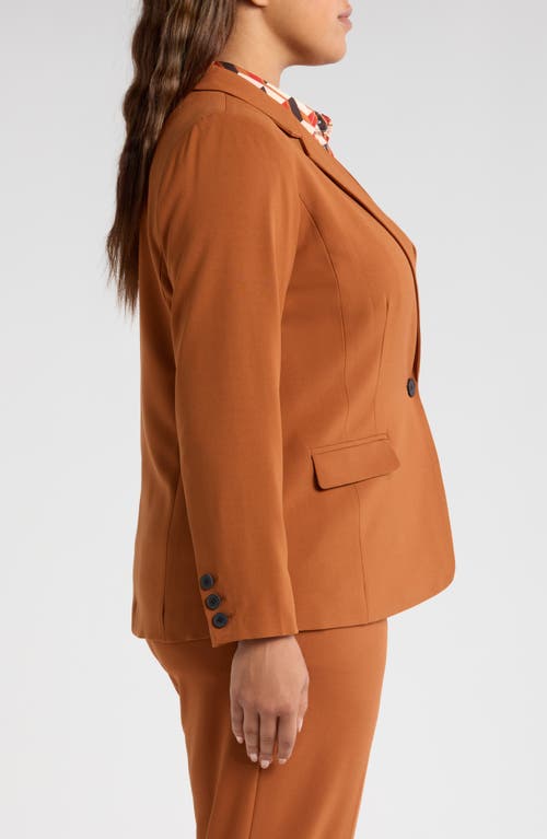 Tahari Asl One-button Blazer In Cognac Black