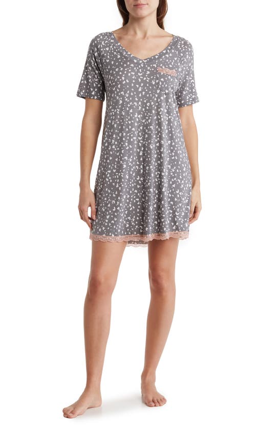 Honeydew Intimates Dream Team Print Sleepshirt In Charcoal Geo