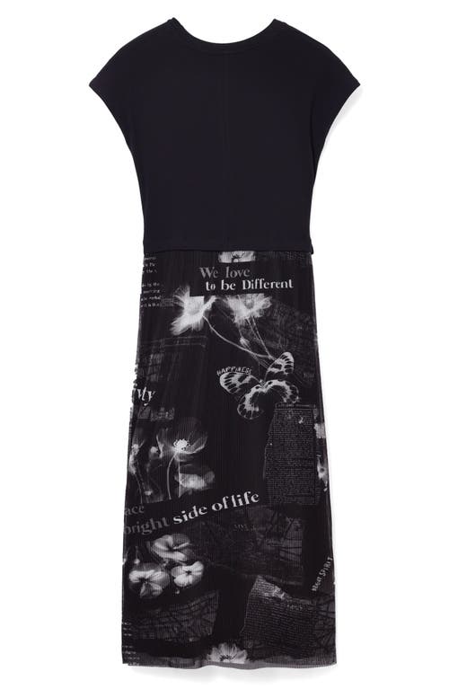 DESIGUAL DESIGUAL GOOD NEWS CAP SLEEVE DRESS 