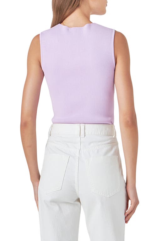 Shop Endless Rose Sculpted Neck Knit Tank In Lilac