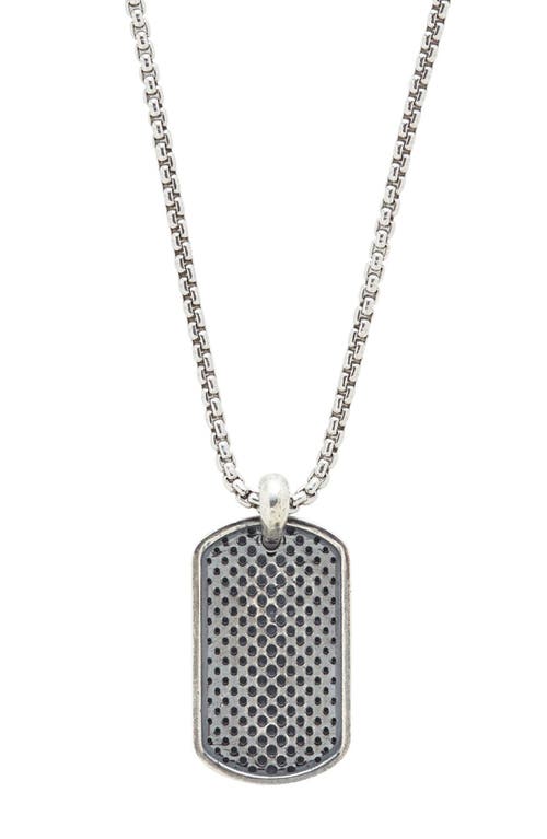 Dog Tag Pendant Necklace in Silver