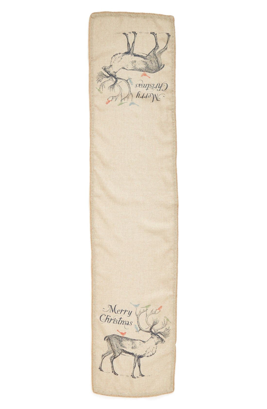 Shea's Wildflower 'Christmas Moose' Burlap Table Runner Nordstrom