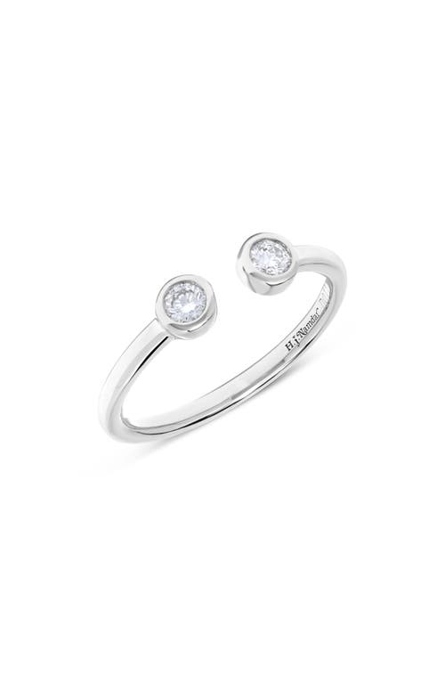 H.j. Namdar 14k Gold Bezel Set Diamond Crossover Band Ring In White Gold