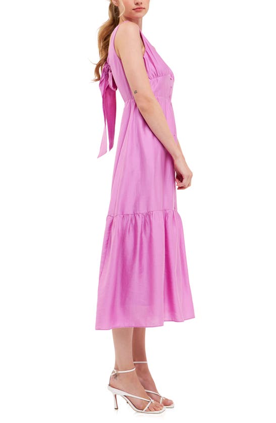 ENDLESS ROSE ENDLESS ROSE BOW BACK MIDI DRESS