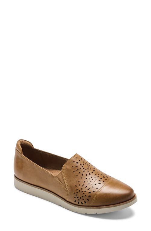 Laci Perforated Slip-On in Honey Leather