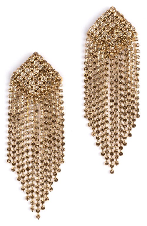 Niomi Crystal Fringe Drop Earrings in Gold