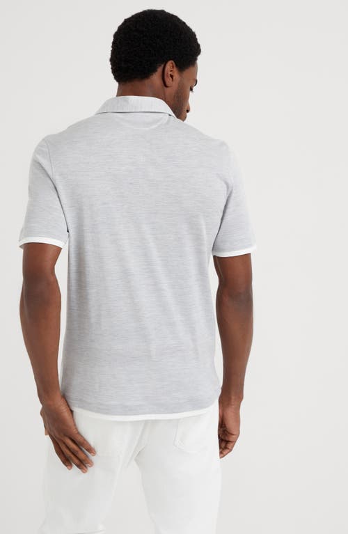 Shop Brunello Cucinelli Jersey Polo Shirt In Pearl Grey